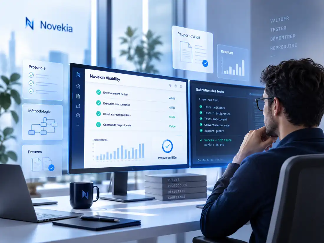 Validation technique Novekia avec protocoles, tests et preuves vérifiables