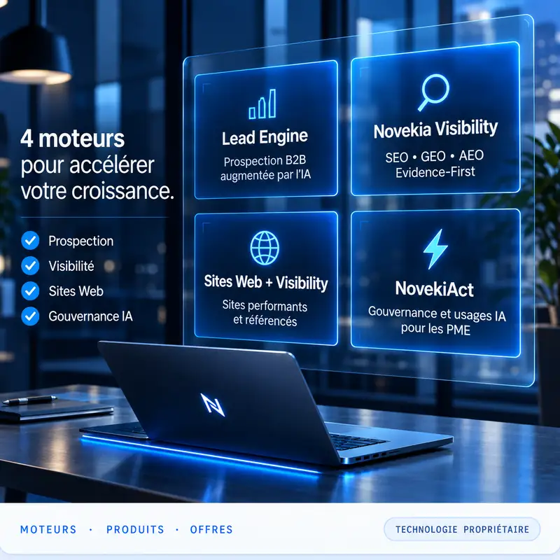 Présentation des produits Novekia sur un poste de travail